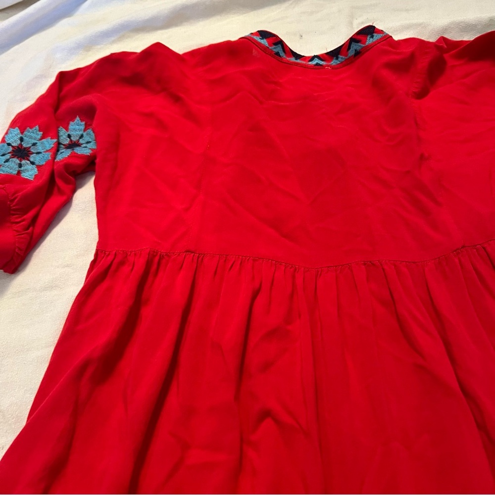 Umgee boho Western Red 3/4 Sleeve Tunic/Dress - Picture 3 of 14